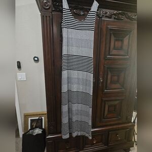 Striped Black and White Maxi Dress